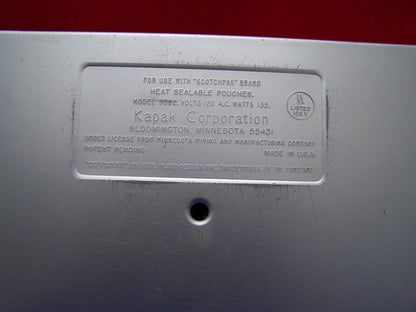 KAPAK CORPORATION 9062 VOLTS 120 A.C.WATTS 135 POUCH  Bag SEALER