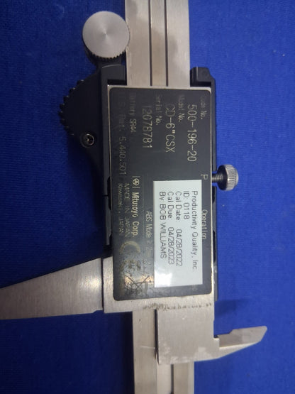 Mitutoyo 500-196-30 CD-6" ASX Digimatic Digital Caliper 6 inch With Case