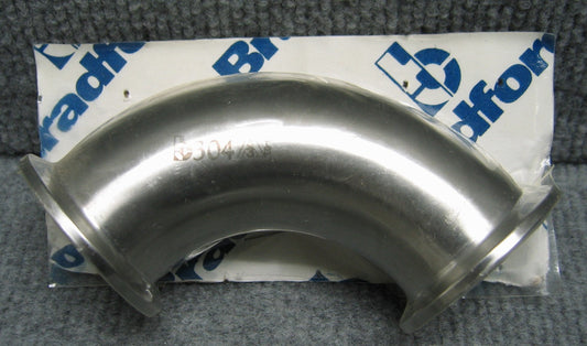 NEW BRADFORD B2CMP-G150 SANITARY 90 DEG ELBOW 1 1/2" SS 304