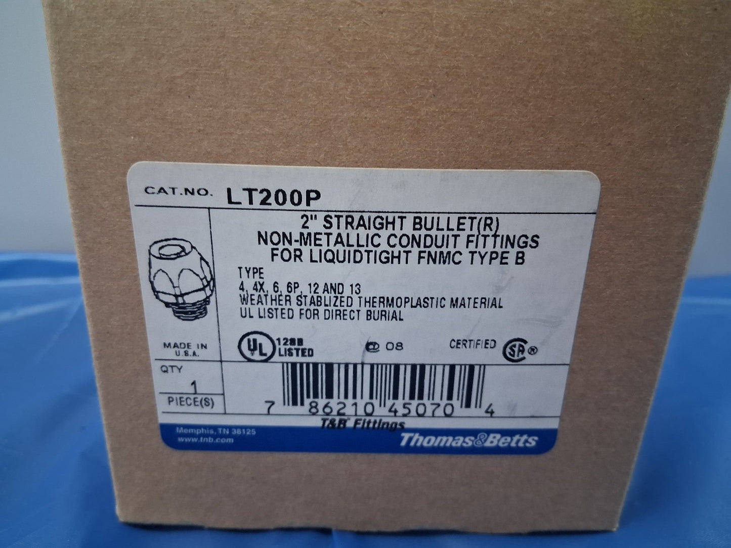 THOMAS & BETTS LT200P 2" STRAIGHT BULLET R NON-METALLIC CONDUIT FITTINGS NEW