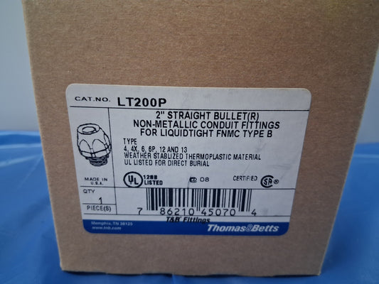 THOMAS & BETTS LT200P 2" STRAIGHT BULLET R NON-METALLIC CONDUIT FITTINGS NEW