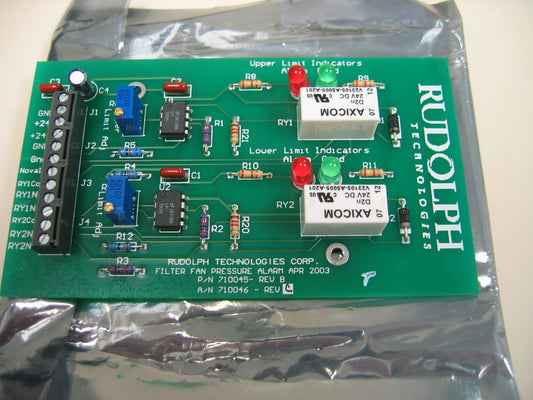 RUDOLPH TECHNOLOGIES P/N 710045-REUB A/N 710046-REC FILTRO VENTOLA ALLARME Pressione 