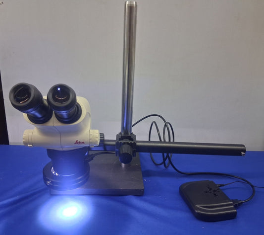LEICA S6E STEREO ZOOM 6.3- 40X MAGNIFICATION BOOM STAND LED RING LIGHT