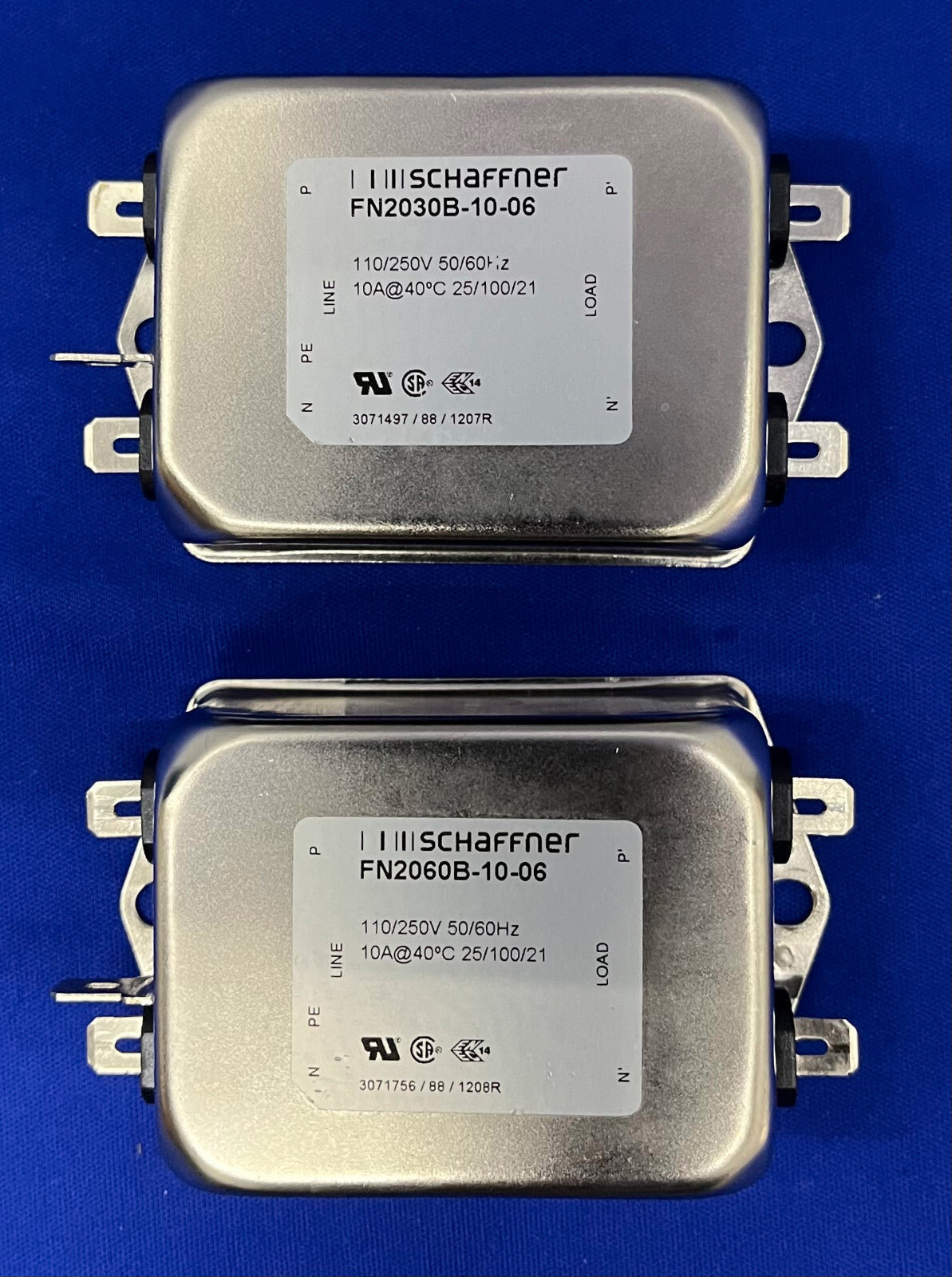 FILTROS DE LÍNEA SCHAFFNER EMC CANTIDAD 1 - FN2030B-10-06 Y CANTIDAD 1 - FN2060B-10-06