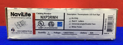 NAVILITE JUNO LIGHTING GROUP NXP3RWH CARTELLO DI USCITA A LED TERMOPLASTICO