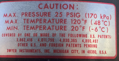 DWYER 3203C Fotoelico Pressione MAX 25PSIG 120VAC