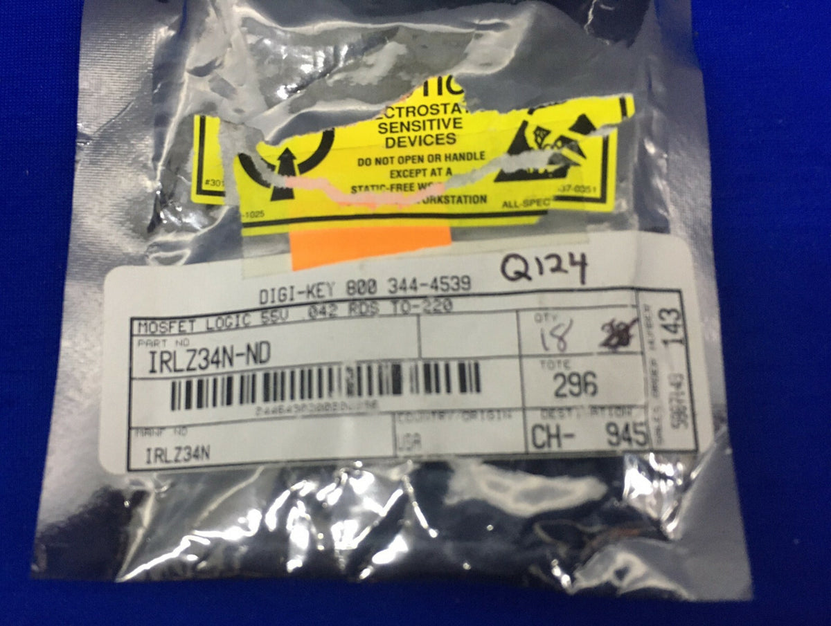 1 Paket mit 18 Stück – Infinion Tech IRLIZ34/Digi-Key IRLIZ34N-ND MOSFET