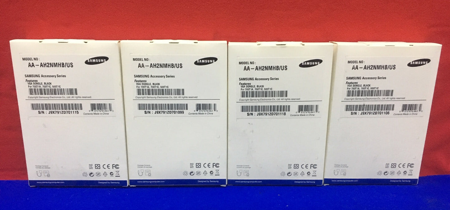 Menge 4 – Samsung AA-AH2NMHB/US Zubehörserie VGA-Dongle, schwarz, Videoadapter