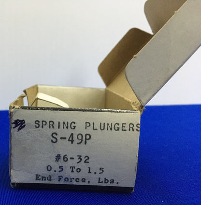 Émbolo de resorte VLIER ENGINEERING S-49P N.° 6-32, fuerza final de 0,5 a 1,5 libras