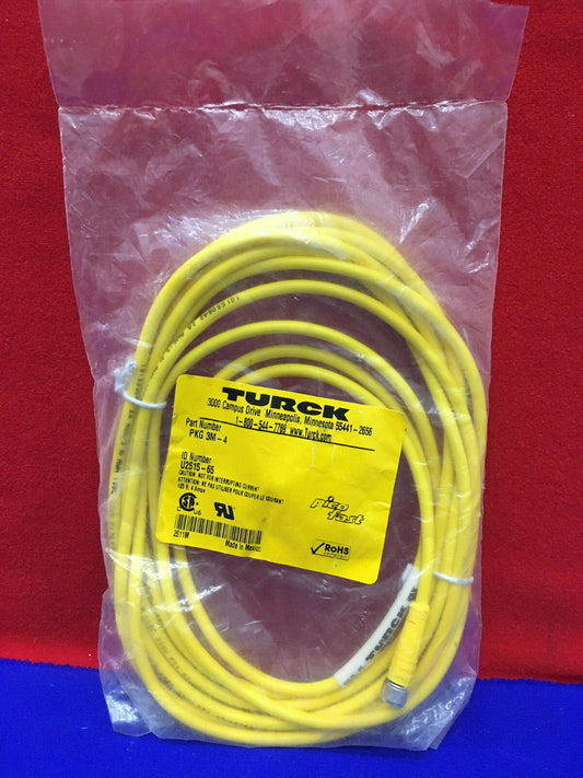 TURCK PKG 3M-4 4 METERS CORDSET YELLOW M8 FEMALE TO CUT-END 3 COND. PVC