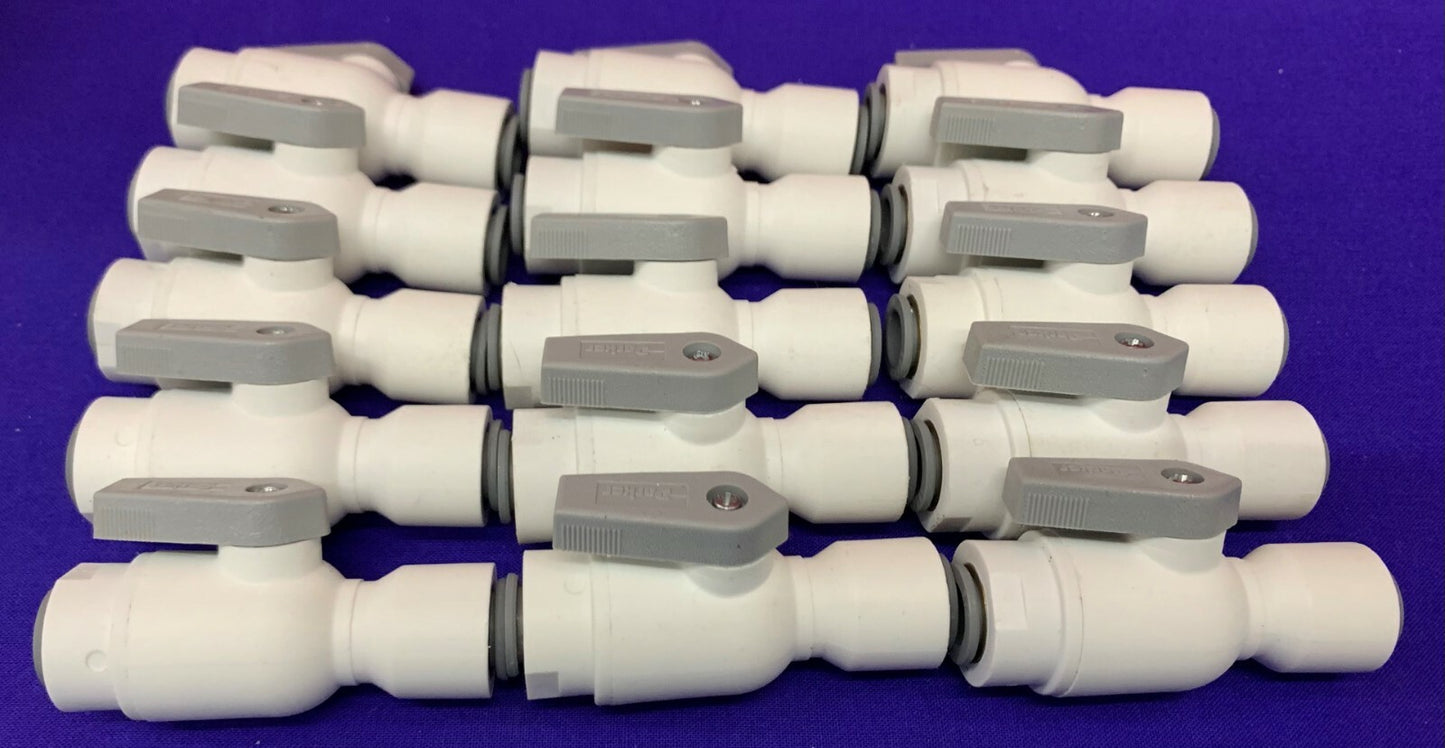 Lot van 15 - Parker kogelkraan 5UMV0 / Inline / Buismaat 3/8” / Buismaat 3/8” 