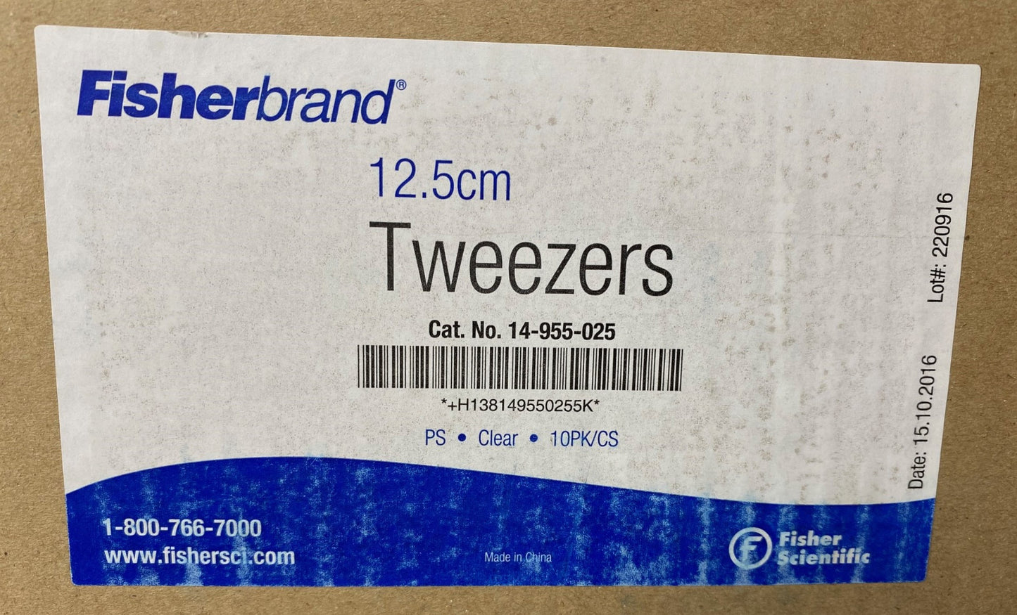 FISHER SCIENTIFIC/FISHERBRAND ® 12.5cm TWEEZERS, '1 BOX OF 10PK/EACH PK QTY 50'