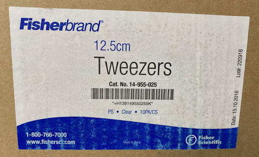 FISHER SCIENTIFIC/FISHERBRAND ® 12.5cm TWEEZERS, '1 BOX OF 10PK/EACH PK QTY 50'
