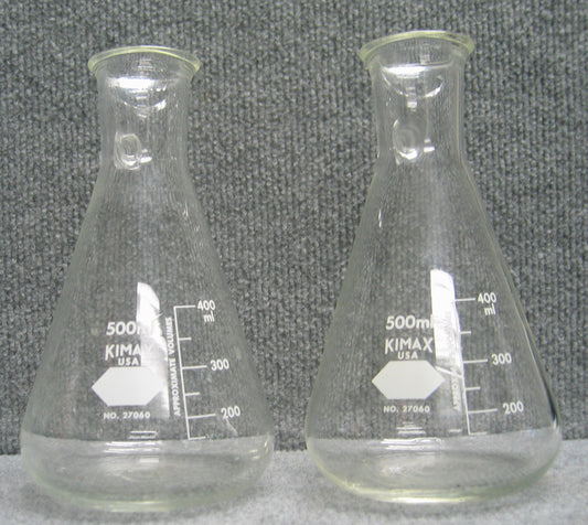 'QTE DE 2' KIMAX N° 27060 500 ml TUBULATION EN VERRE FLASQUES FILTRANTES ERLENMEYER