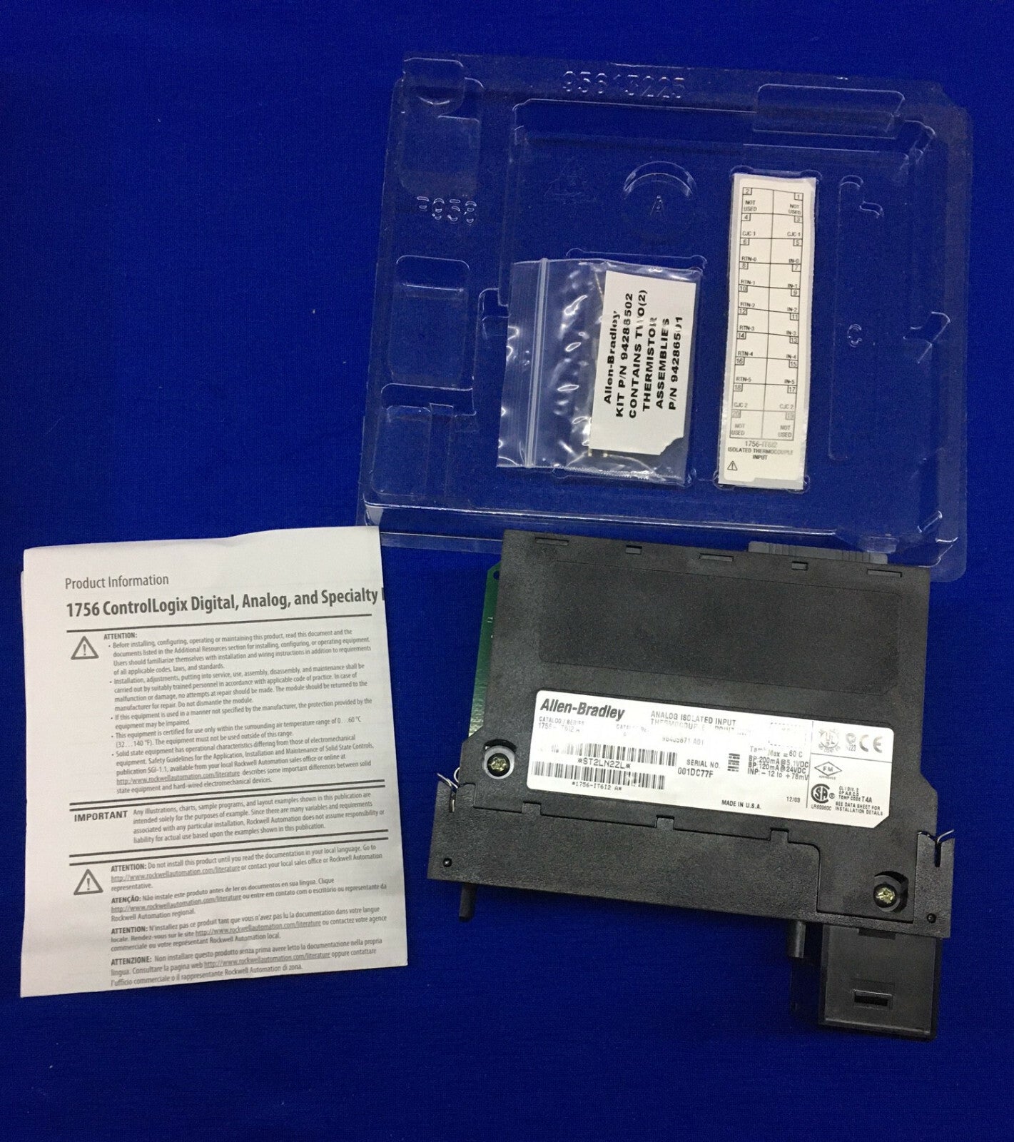 Allen-Bradley AB 1756-IT612 1756IT612 SER A TERMOCOPPIA CON INGRESSO ANALOGICO ISOLATO