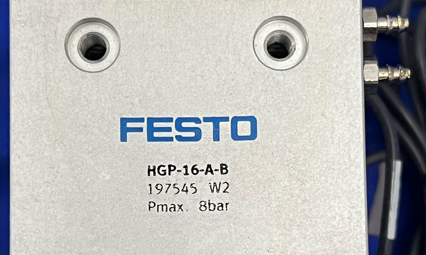 FESTO HGP-16-AB 197545 W2 PNEUMATISCHE LUCHTPARALLELLE GRIJPER &amp; AANTAL 2 DEL-TRON N-1AC