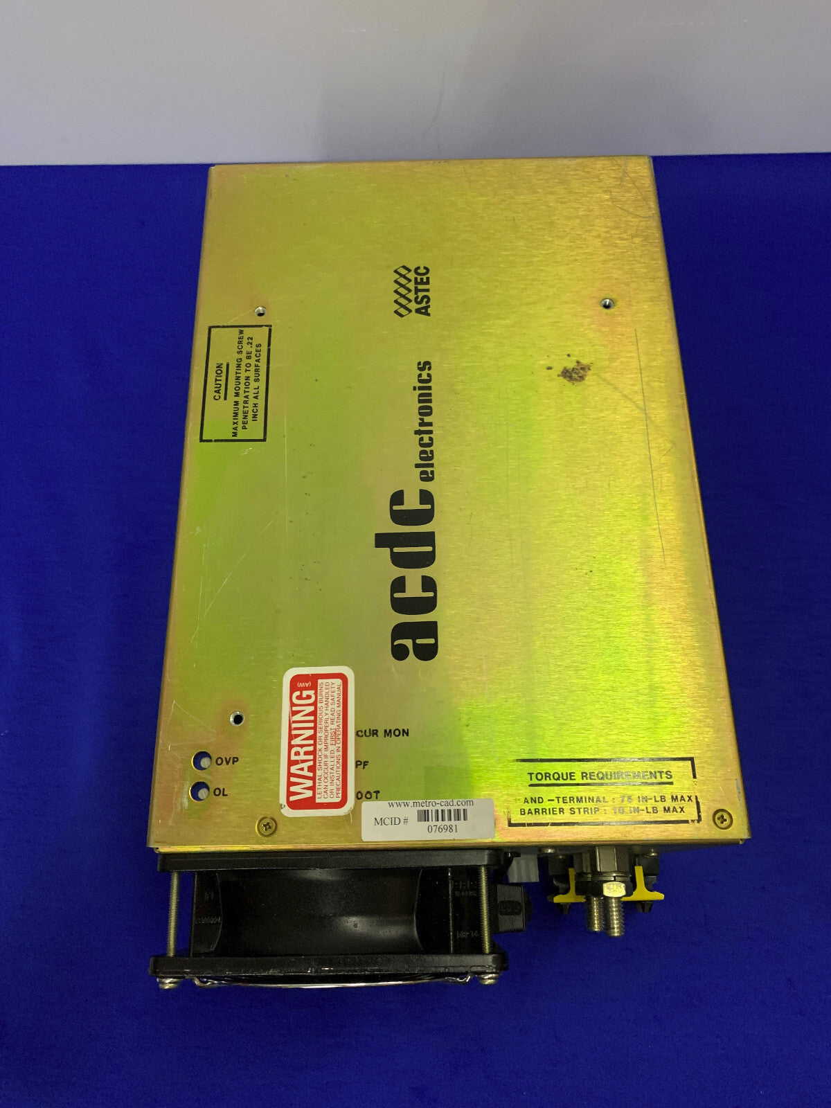 ACDC JF151A-5000-0002 POWER SUPPLY 230 V 13 A 50/60 HZ LEVEL 5 MAXIMUM TOTAL OUT