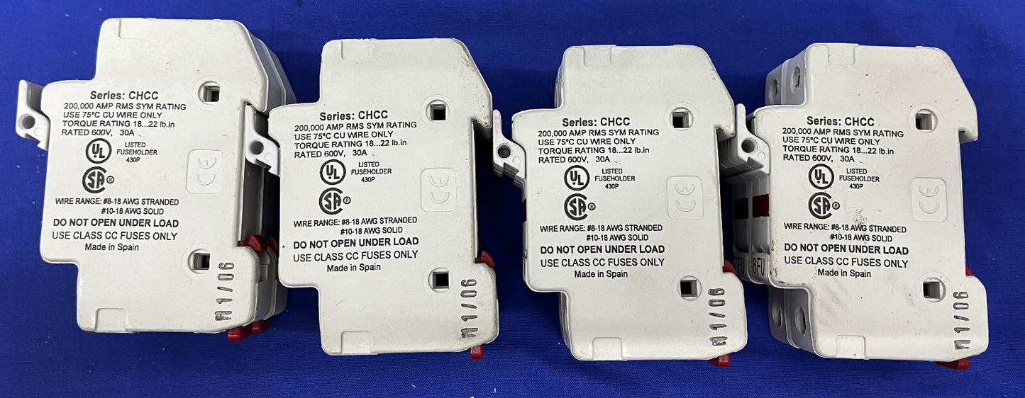 BUSSMANN ® CHCC2D1 / シリーズ CHCC、2 極ヒューズ ホルダー 600V 30 アンペア - 1 ロット数量 4