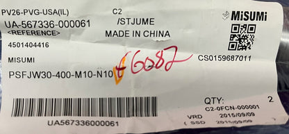 1 PAQUET DE 2 - ARBRE LINÉAIRE MISUMI PSFJW30-400-M10-N10 DEUX EXTRÉMITÉS TARAUDÉES