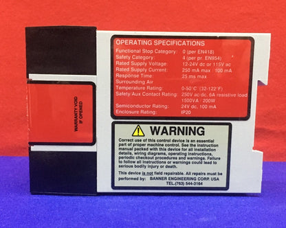 CONTROLADOR DE RELÉ DEL MÓDULO DE SEGURIDAD ES-UA-5A DE BANNER ENGINEERING 