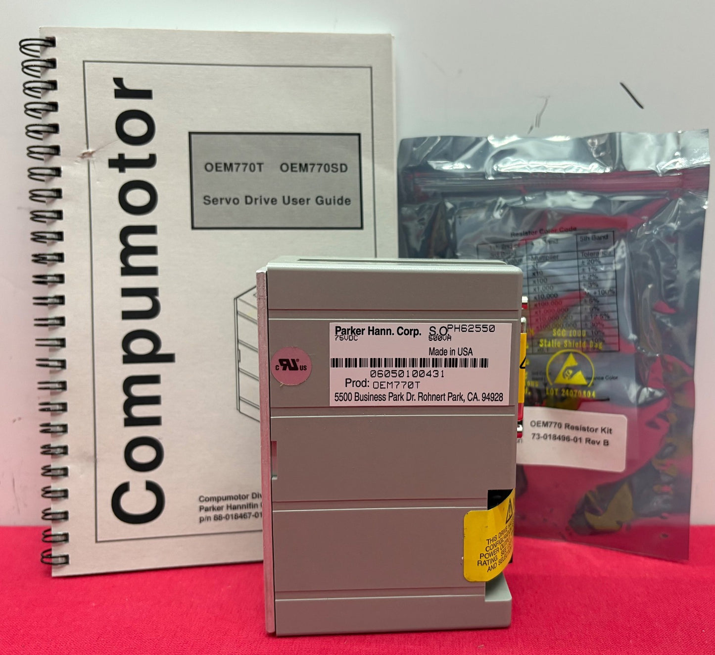 PARKER COMPUMOTOR OEM770T TORQUE SERVO DRIVE & 73-018496-01 REV B RESISTOR KIT