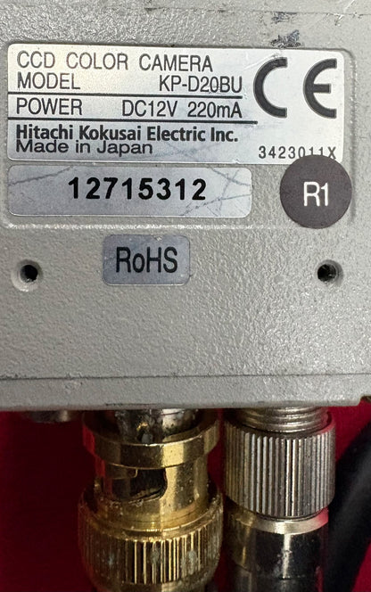 HITACHI KP-D20BU CCD COLOR ANALOG CAMERA w/ COMPUTAR MACRO 10x UV46mm -FOR PARTS