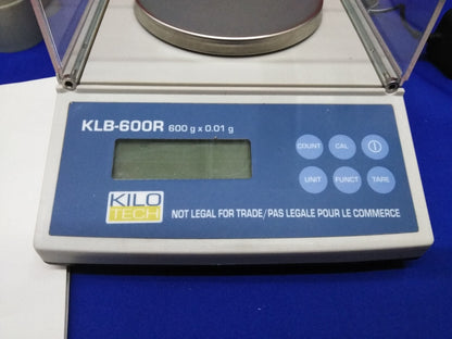 KILOTECH KLB-600R,SN  CS176349,ELECTRONIC SCALE 600 GR 0.01 GRAM MASS.