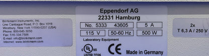 EPPENDORF 5333 マスターサイクラー 115V サーマルサイクラーユニット、パワーアップ