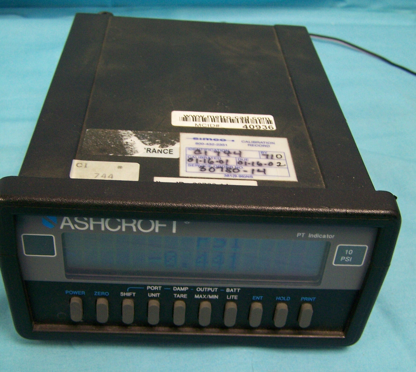 Ashcroft® PT デジタル圧力インジケーター ベンチトップ 温度範囲 32°～120°F