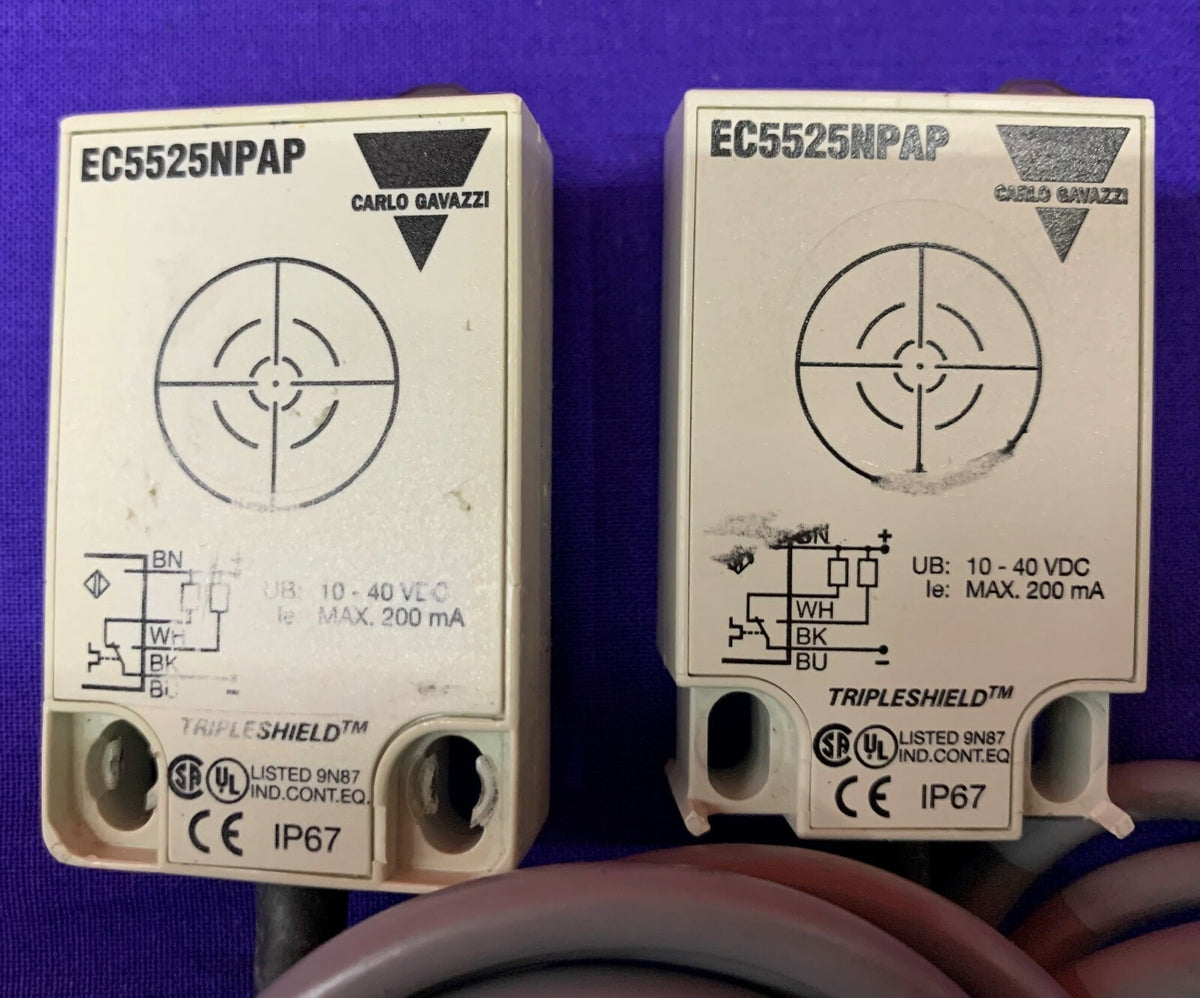 Qté 2 - Capteurs de proximité capacitifs Carlo Gavazzi EC5525NPAP 